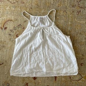 Aritzia white linen cotton blend tank